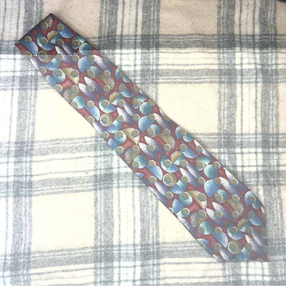 Christian Dior Hexagonal Abstract Print Neck Tie - image 3